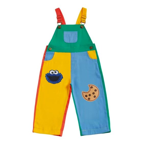 Cookie Monster Overalls Jumpsuit Sesame Street Birthday Bodysuit clothes - Picture 3 of 4